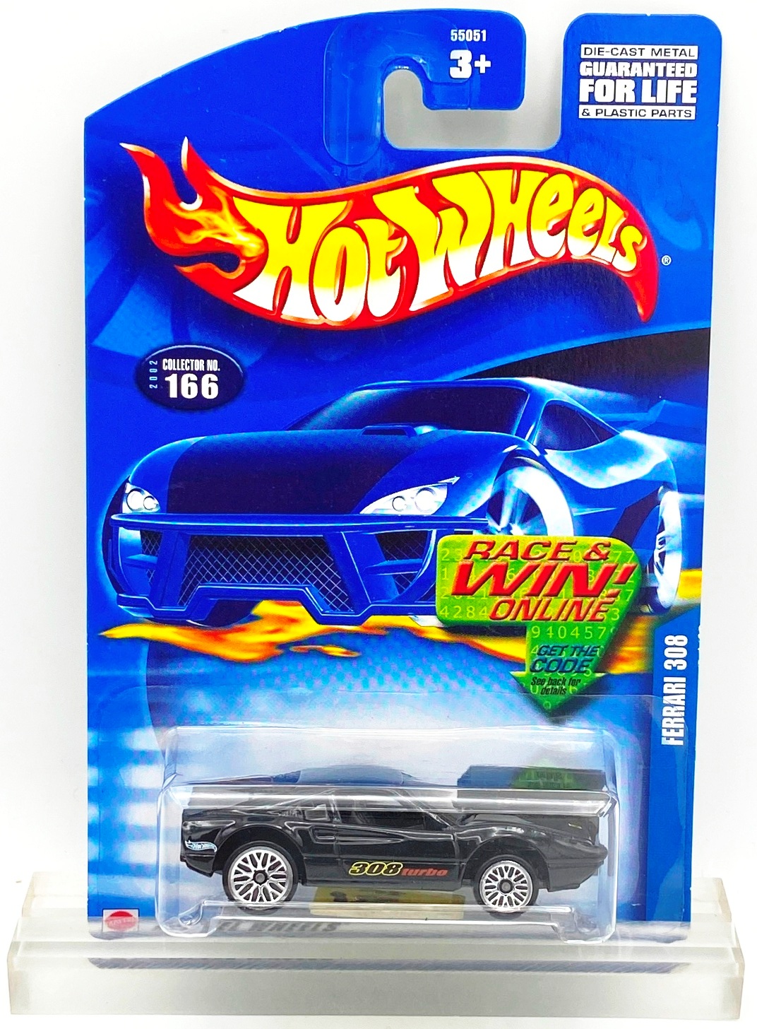 2002 HW CC #166 Ferrari 308 Black (Chrome Lace) (1)