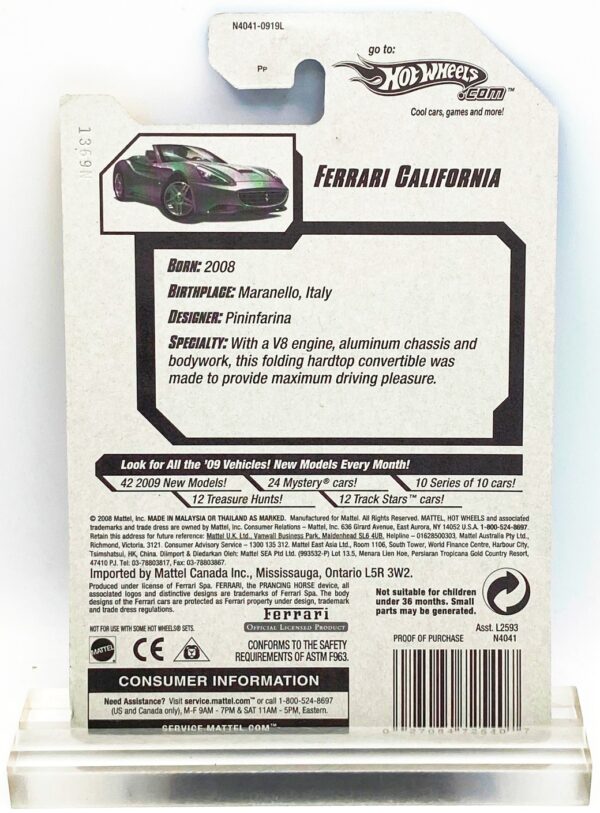 2009 HW CC #038 Ferrari California New Models Red (Star) (5)