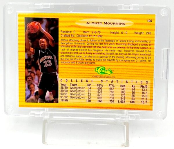1993 Classic DP Alonzo Mourning RC #105 (3)