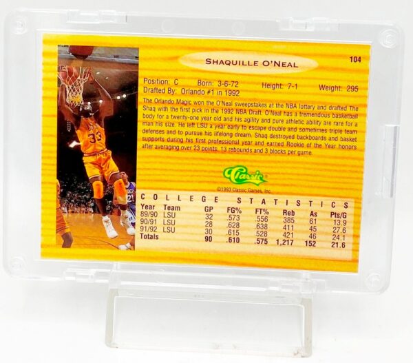 1993 Classic DP Shaquille O'Neal RC #104 (3)