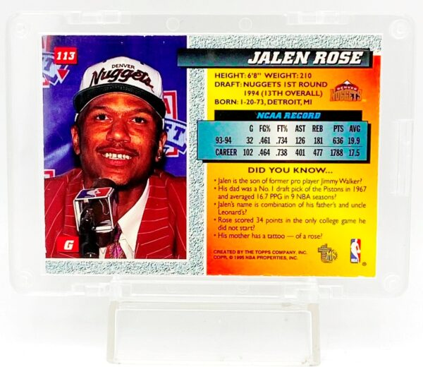 1994 Topps Draft Jalen Rose Gold #113 (3)