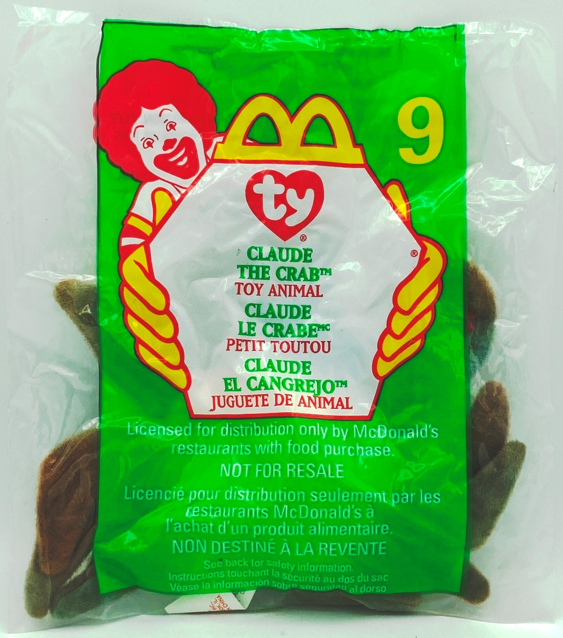 1999 (Claude) The Crab Teenie Beanie #9 (Ty-Year-Born-1993)-8pcs (1)