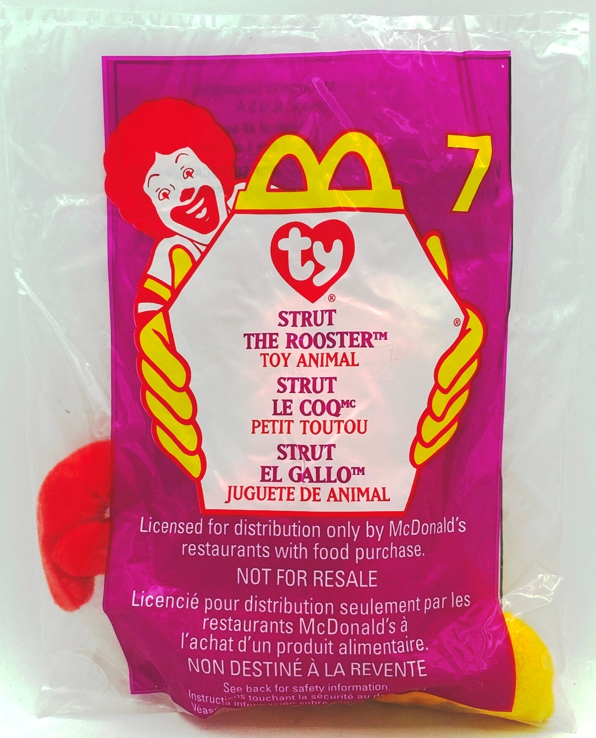 1999 (Strut) The Rooster Teenie Beanie #7 (Ty-Year-Born-1993)-8pcs (1)