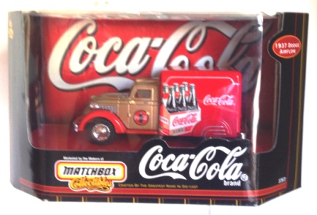 1937 Dodge Airflow - “Red & Gold 1:43 Scale w/Coca-Cola 6-Pack Side Tampo” (Matchbox “Coca-Cola” Collectible Series) “Rare-Vintage” (1998) 