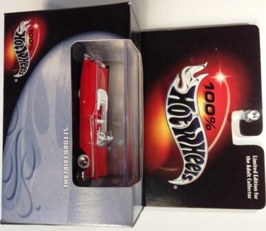 images '57 Ford Fairlane (Adult Collector-Red w/White Convertible Top) “100% Hotwheels Limited Edition Series 1:64 Scale Box Set) “Rare-Vintage” (2000)