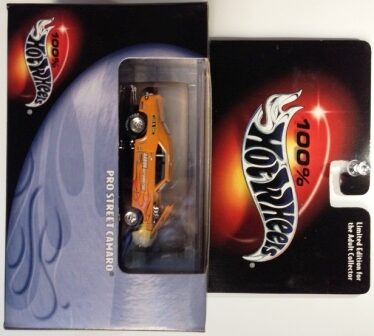 images 1969 Pro Street Camaro (Adult Collector-Orange w/Flames) “100% Hotwheels Limited Edition Series 1:64 Scale Box Set) “Rare-Vintage” (2000)
