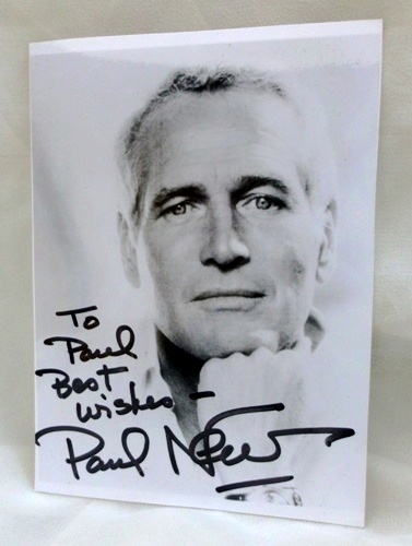 PAUL NEWMAN 3x5 ("RARE-VINTAGE INSCRIBED AUTOGRAPH PHOTO") '98