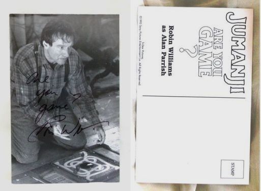 images Robin Williams as (Alan Perrish)#1(RARE-VINTAGE Signed Photo)'95