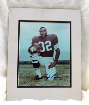 images Jim Brown ("RARE & VINTAGE AUTOGRAPHED") 8X10 COLOR PHOTO With 11X14 MATTED FRAME