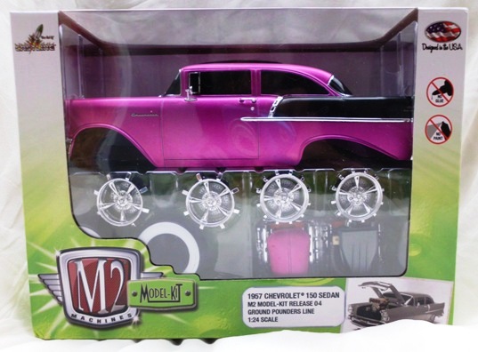 1957 Chevrolet 150 Sedan "Satin Purple & Black" ("Premium Edition" M2 Model Kit-Ground Pounders ) 1:24 Scale (2015)