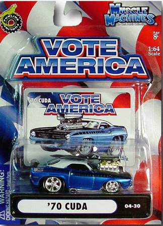 Muscle Machines ("Vote America") '70 Cuda (Blue/White) 2004