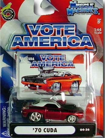 Muscle Machines ("Vote America") '70 Cuda (Red/White) 2004
