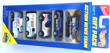 images Action News Gift Pack “w/2-Exclusive Vehicles-Collection & Various Wheels” (Hotwheels 1:64 Scale 5-Car Box Set) “Rare-Vintage” (1996)