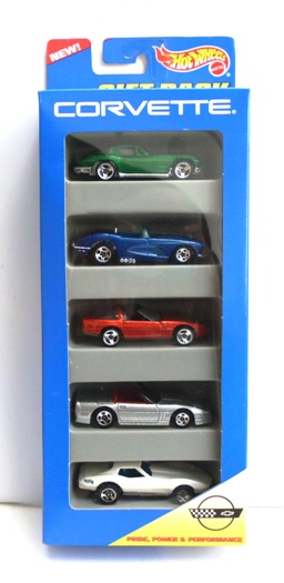 Corvette Gift Pack "All Cars Has 3-Spk & 5-Spk Wheels" (Hotwheels 1:64 Scale 5-Car Box Set) “Rare-Vintage” (1995)