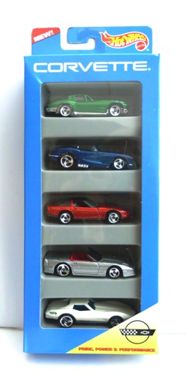 Corvette Gift Pack "All Cars w/3-Spoke Wheels" (Hotwheels 1:64 Scale 5-Car Box Set) “Rare-Vintage” (1995)