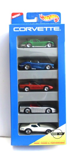 Corvette Gift Pack "All Cars Has 5-Spk Wheels w/Double Stamped Package Label "Gift Pack"Error!" (Hotwheels 1:64 Scale 5-Car Box Set) “Rare-Vintage” (1995)