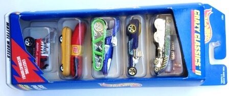 Crazy Classics II Gift Pack “2nd Release 1997 Curved Corner Box” (Hotwheels 1:64 Scale 5-Car Box Set) “Rare-Vintage” (1997)
