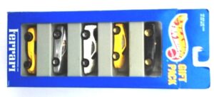 images Ferrari Gift Pack “Multi-Colors-Collection Die Cast Metal Cars w/Various Wheels” (Hotwheels 1:64 Scale 5-Car Box Set) “Rare-Vintage” (1993)