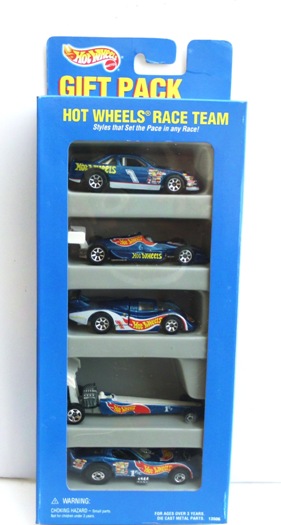 Hotwheels Race Team Gift Pack "5-Spk, 7-Spk & Basic Hub Wheel Variation" (Hotwheels 1:64 Scale 5-Car Box Set) “Rare-Vintage” (1995)
