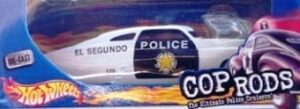 1949 Merc Cop Rods (White-EL SEGUNDO POLICE) Hotwheels 1:24 Scale "Rare-Vintage" (2000)