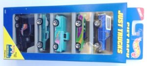 images Just Trucks Gift Pack “Multi-Colors-Collection w/Various Wheels” (Hotwheels 1:64 Scale 5-Car Box Set) “Rare-Vintage” (1996)
