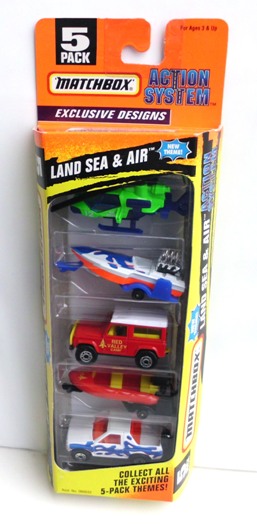 LAND, SEA & AIR “Exclusive Designs!” (MATCHBOX 5-PACK 1:64 SCALE COLLECTIBLE SERIES) “Rare-Vintage” (1996)