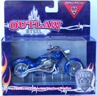 images Outlaw Steel (Blue w/Orange & Black Flames) Bike (1:18 scale) Ed