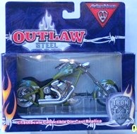 images Outlaw Steel (Green w/Sky Blue Flames) Chopper (1:18 scale) Edit