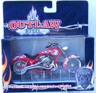 images Outlaw Steel (Red w/White Flames) Bike (1:18 scale) Edition