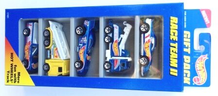 images Race Team II Gift Pack “Multi-Colors-Collection w/Various Wheels” (Hotwheels 1:64 Scale 5-Car Box Set) “Rare-Vintage” (1996)