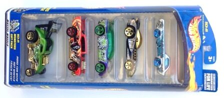 Sci-Fi Monsters Gift Pack “Multi-Colors-Collection w/Various Wheels” (Hotwheels 1:64 Scale 5-Car Box Set) “Rare-Vintage” (2000)