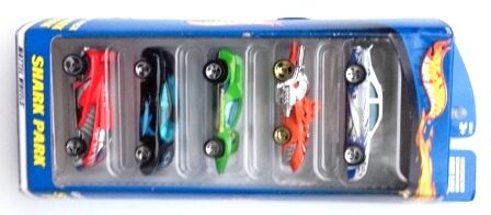 images Shark Park Gift Pack “Multi-Colors-Collection w/Various Wheels” (Hotwheels 1:64 Scale 5-Car Box Set) “Rare-Vintage” (2000)