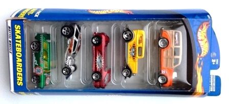 images Skateboarders Gift Pack “Multi-Colors-Collection w/Various Wheels” (Hotwheels 1:64 Scale 5-Car Box Set) “Rare-Vintage” (2000)