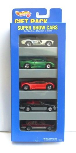 Super Show Cars Gift Pack "Car-#1 & #5 Wheel Variation 5 & 7-Spoke" (Hotwheels 1:64 Scale 5-Car Box Set) “Rare-Vintage” (1995)