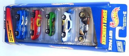Super Launcher Gift Pack “Multi-Colors-Collection w/Various Wheels” (Hotwheels 1:64 Scale 5-Car Box Set) “Rare-Vintage” (1998)