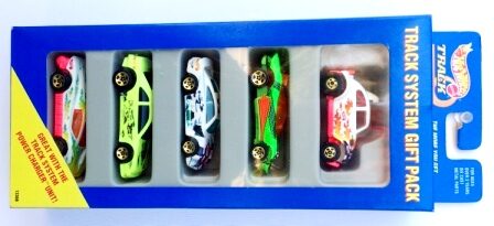 Track System Gift Pack “Multi-Colors-Collection Car #1 w/Gold Stocker Wheels Variation” (Hotwheels 1:64 Scale 5-Car Box Set) “Rare-Vintage” (1994)