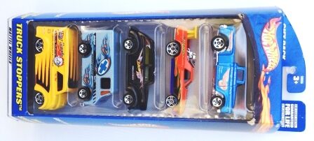 images Truck Stoppers Gift Pack “Multi-Colors-Collection w/Various Wheels” (Hotwheels 1:64 Scale 5-Car Box Set) “Rare-Vintage” (2000)